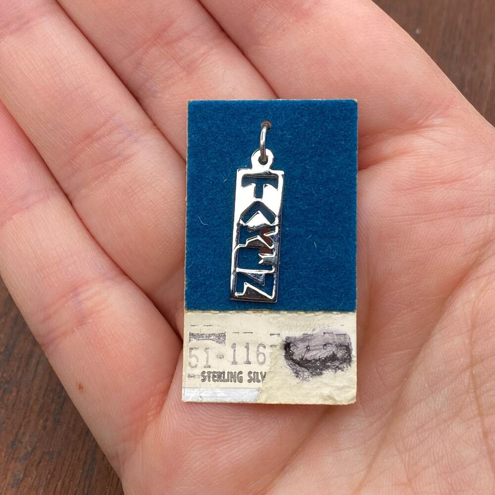 Vintage Griffith 925 Sterling Silver "Taken" Spell Out Pendant Bracelet Charm